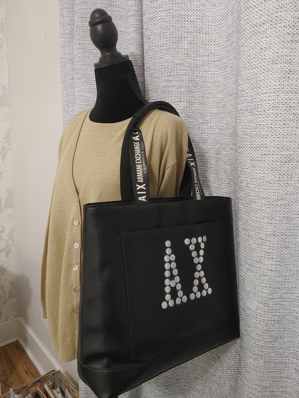 Armani Exchange Black Logo Tote Bag